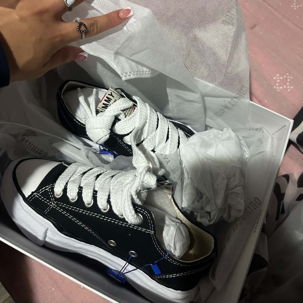 Miharayasuhiro Black and White Canvas Sneakers